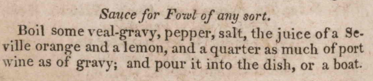 Sauce for Fowl 1819